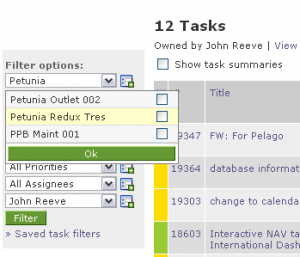 Project Management Multiple Select Options