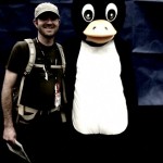 John meets Tux on the expo floor