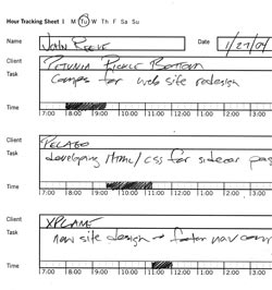 Tracking time with a paper timesheet