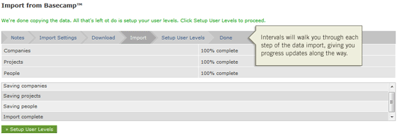 Intervals Basecamp Data Import