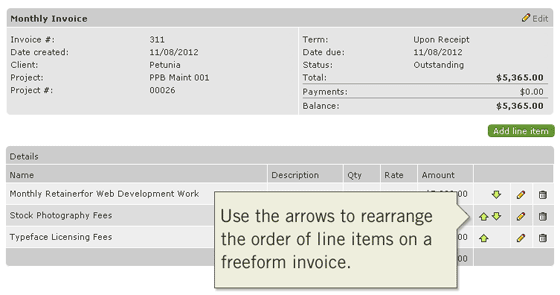 Change the Order of Invoice Line Items