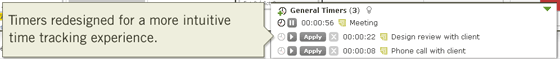 Redesigned timers are more intuitive