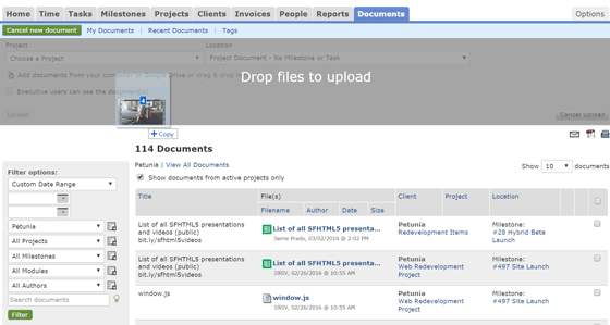 Drag & drop document uploads