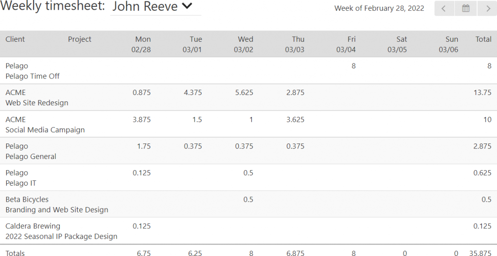 Weekly Timesheet