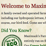 Imbue Creative Showcase | Maximucks Farm Market Web Site 