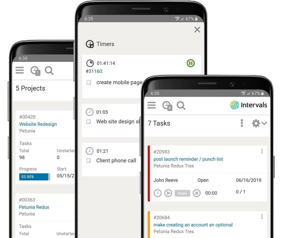 The Intervals Mobile App for Android and iOS