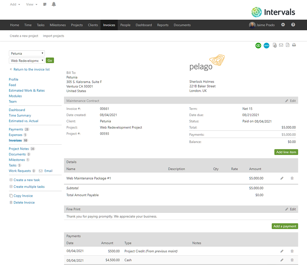 Customizable invoices