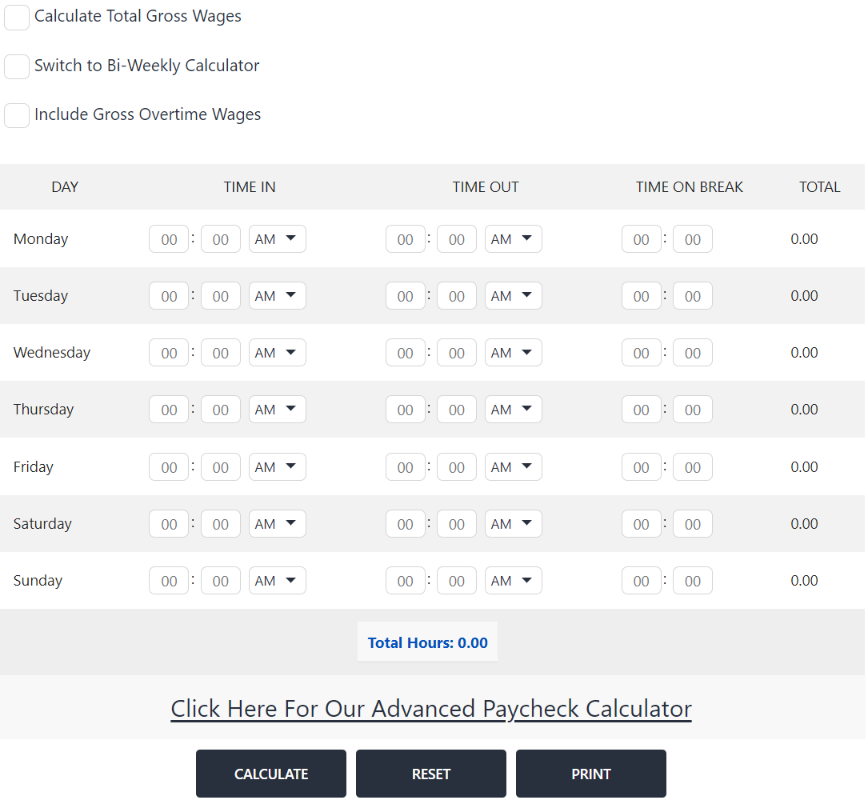 Time Card and Payroll Calculator